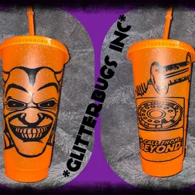 Unleash Terror with Every Sip: The 24oz Ethan Hawke Black Phone Horror Glitter Cup