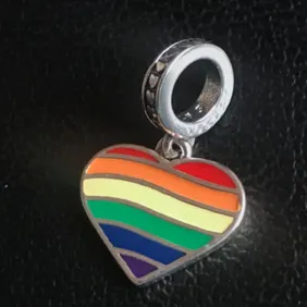 Genuine 925 Silver Pride LGBTIQ+ Charm Pet comes in a cute velvet pouch Fits Pandora Bracelet