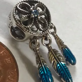 Genuine 925 silver Dreamcatcher charm comes in a cute velvet pouch for Pandora bracelet dreams