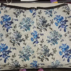 Pretty Oasis skirt grey with blue flowers  never worn size 14 comes just above the knee.