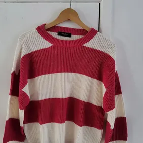 Womens Red and White Chunky Knit.  Size UK 12. Brand new.  Never worn.  Just literally taken out of 