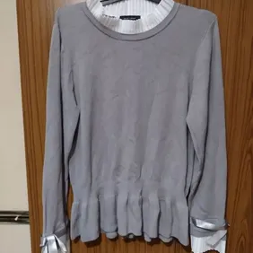 Grey new look jumper size m worn once for about 2 hours  but is too big for me will fit about a size