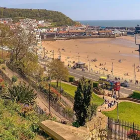 Scarborough Beach North Yorkshire - Photographic Print Greetings Card