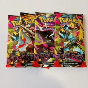 4x Mega Evolution Pitch black booster packs. Each pack is new and factory sealed and contains 10 Pok