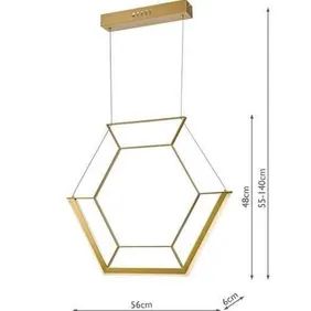 Hexagon Gold LED Pendant.