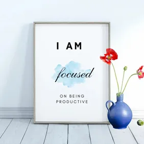 Motivational Wall Art Prints 'i am focused on being productive'' Home Prints Posters 