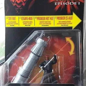 DARTH MAUL DELUXE, Episode 1, Lightsaber Swinging Action, Unopened, 1999