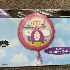 Baby Girl Round foil helium balloon birthday party celebration large