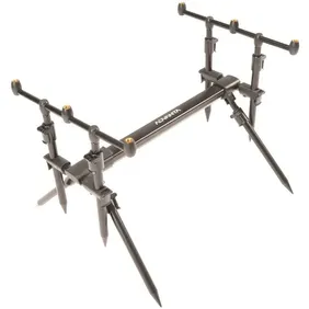 3 ROD CARP POD ROD REST USED BUT COMPLETE IN A VERY TATTY CARRY BAG