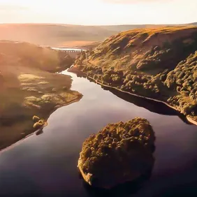 Elan Valley Reservoir Wales - Photographic Print Greetings Card