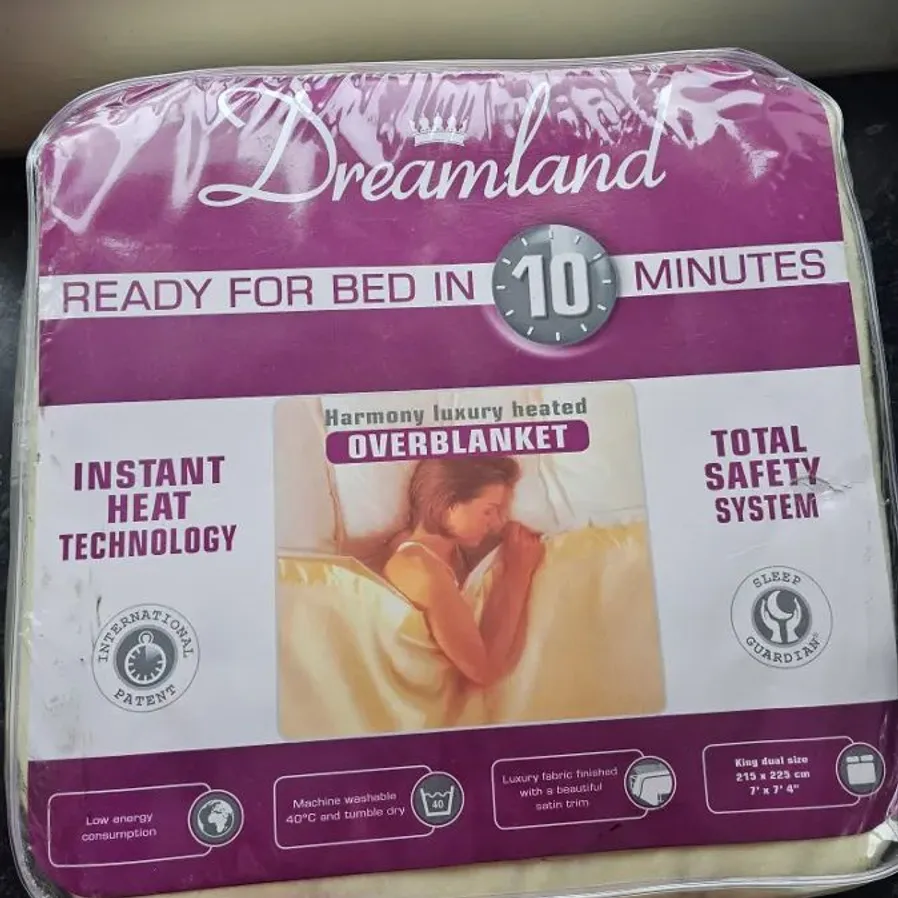 Dreamland Intelliheat fast heat up Luxury Harmony SuperSoft heated Overblanket King, electric