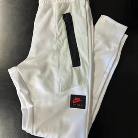 Nike Air Max Standard Fit Taper Leg Joggers in white.