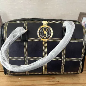 Versace Jeans Navy Printed Handbag | E1VMBBV6 | 30x20x13 cm with Shoulder StrapElevate your style wi