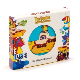 Beatles Yellow Submarine Cork Coasters - Set of 4, Brand New, Free UK Postage