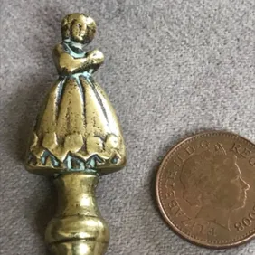 WW1 Brass letter opener little girl hand made by a British Soldier World War One vintage antique