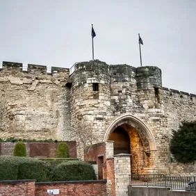 Lincoln Castle Main Gate - Photographic Print Greetings Card