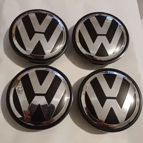 4 Centre Caps Alloy Wheels VW 55mm Genuine Colour 