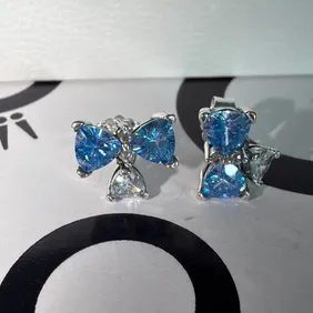 Pandora Bridgerton blue bow earrings 