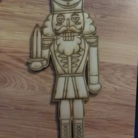 12" wooden laser cut nutcracker plaque ready to paint 