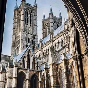 Lincoln Cathedral Through the Arch - Photographic Print Greetings Card