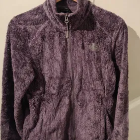 Purple North Face Zipped Fleece Jacket, Crushed Velvet 