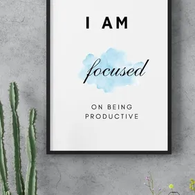 Motivational Wall Art Prints 'i am focused on being productive''  Home Prints Posters Inspirational 