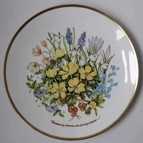 Caverswall SPRING PLATE; Four Seasons of an English Country Garden, vintage