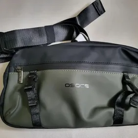 This item is a XX-L Bum Bag 12 Inches X 6 Inches As Seen in Pictures Black And Green Witn Shoulder S