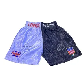 Mike Tyson And Lennox Lewis Signed Shorts.These Come With A Gold Star C of A.These Are Rare