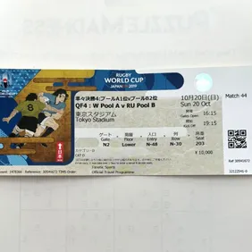 Official 2019 Rugby World Cup QF4 Ticket – Japan v SA – Blue 203