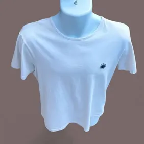 Men's Pretty Green White T-Shirt with Logo (L). VGC
