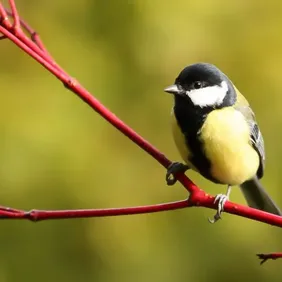 Great Tit on a Branch - Photographic Print Greetings Card