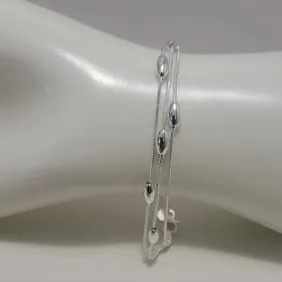 Beautiful 925 Stamped Silver Beaded Bracelet