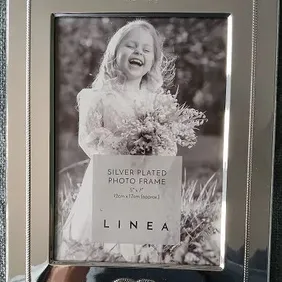 Linea Silver Plated Picture Frame, 5" x 7", Boxed, Unused