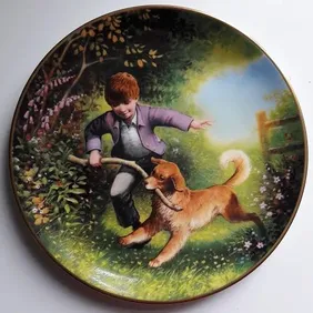 Wedgwood 'LET'S RUN, BOY!' PLATE, Retro, vintage, shabby chic