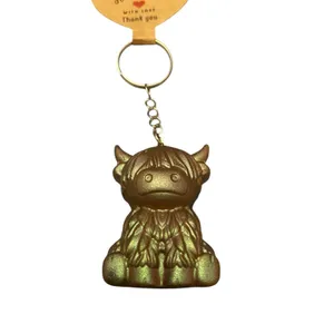 Highland cow resin keyring