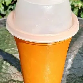 Tupperware Orange Quick Shaker Cup 844 with insert & Flip Top Lid