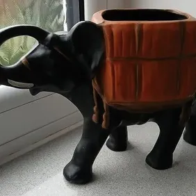 Black Elephant Posy Vase, retro, vintage, shabby chic