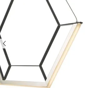 HEXAGON BLACK GEOMETRIC LED PENDANT CEILING LIGHT