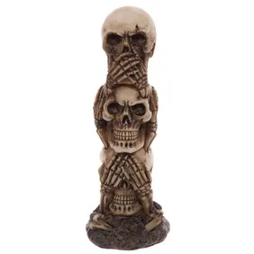 Skull Totem Ornament - Resin Gothic Decor - Free UK Postage