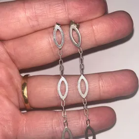 Vintage dangle drop sterling silver earrings 