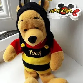 BUMBLE BEE POOH 8", Plush/Beanie, Tagged, MOUSEKETOYS / DISNEY