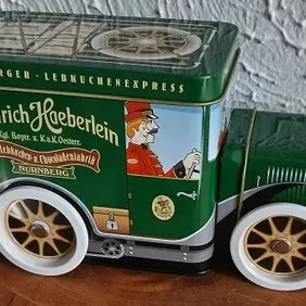 Heinrich Haeberlein Musical Delivery Truck Biscuit Tin, Empty