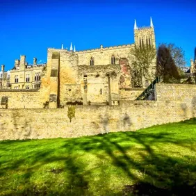 Bishops Palace Ruins Lincoln - Photographic Print Greetings Card