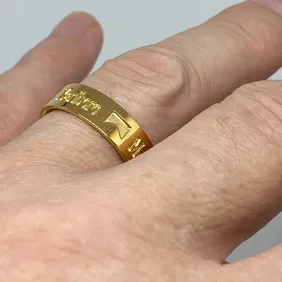 Women's quality Marlboro gold colour band ring fashion designer brand mens