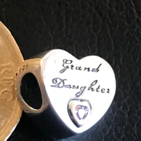 Genuine 925 Silver Granddaughter Charm comes in a cute velvet pouch For Pandora Bracelet family 