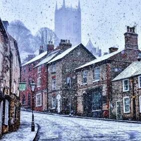 Lincoln Winter Scene - Photographic Print Greetings Card