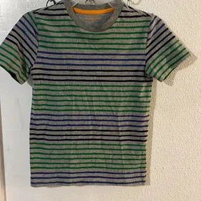 Vintage-Inspired Multi-Pattern T-Shirt - Unisex, Colorful, Size M