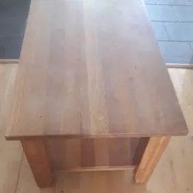 Coffee table solid oak heavy 1x2x0.5 meters in good condition. 