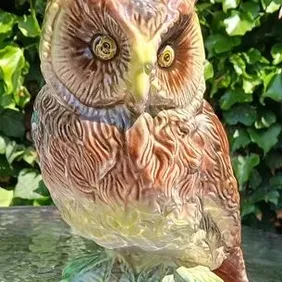 Jema Owl Ornament, Holland, Number 184, 8.75" (22cm) tall, Vintage, Retro